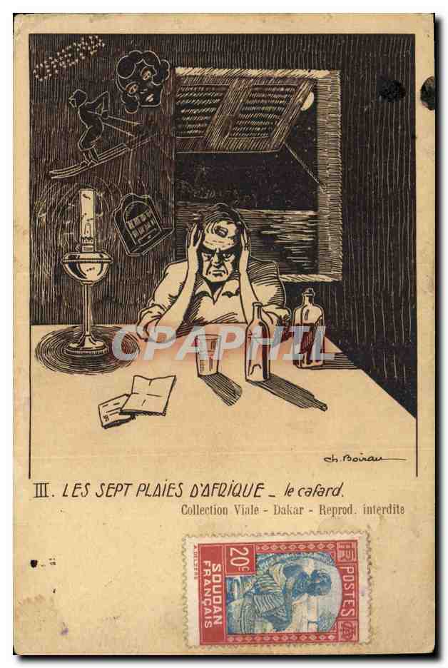 CPA Fantaisie Illustrateur Boirau Les Sept plaies d'Afrique Collection Viale Dakar 