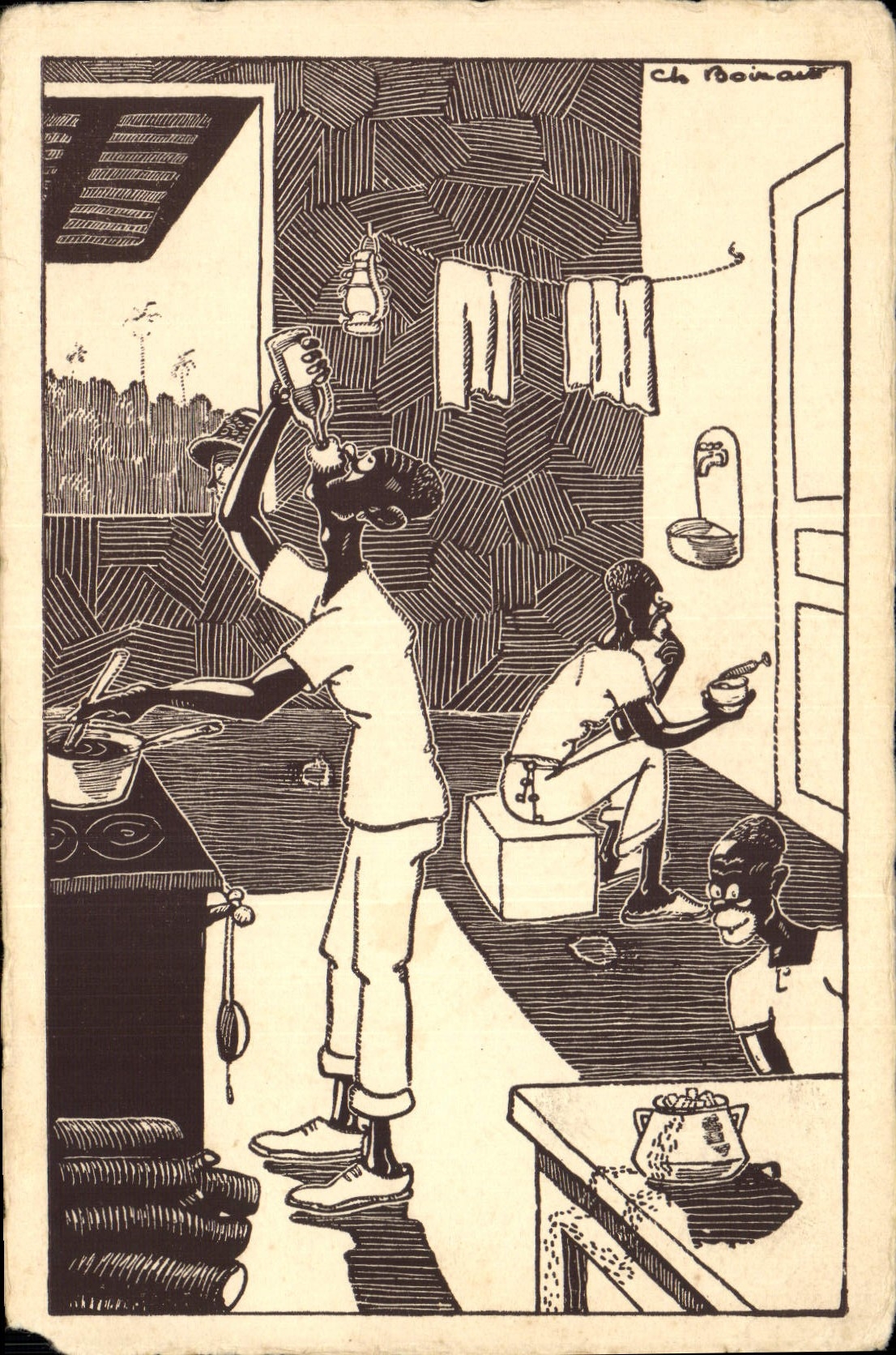 CPA Fantaisie Illustrateur Boirau En Afrique La sauce Madere