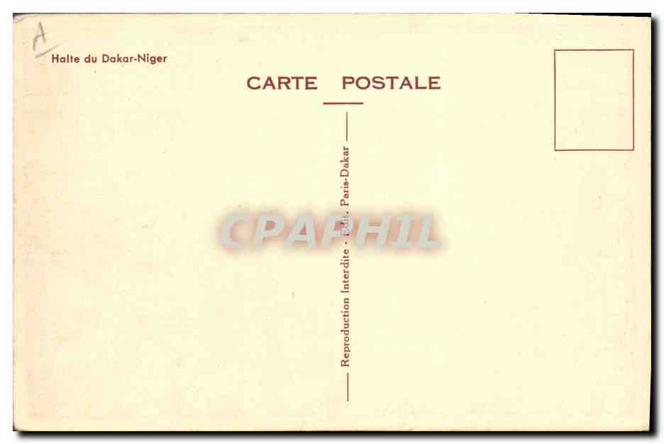 CPA Fantaisie Illustrateur Boirau Halte du Dakar Niger Train — Rückseite