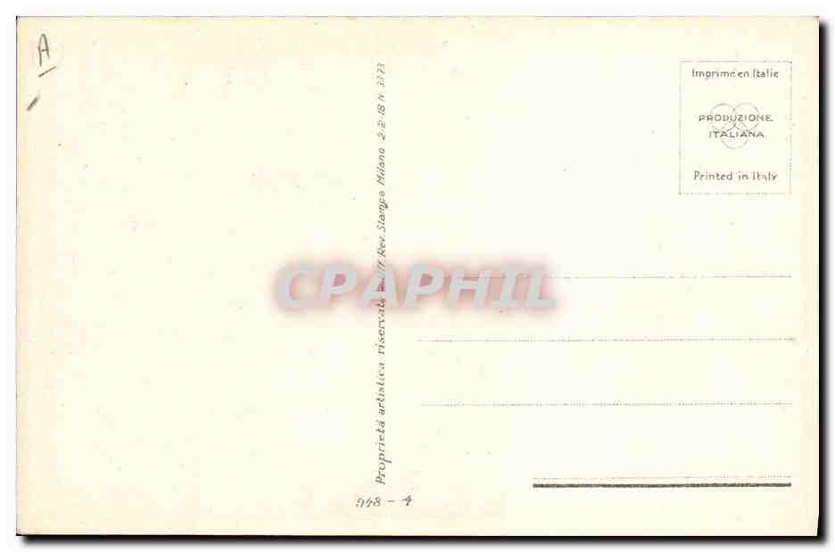 Jeune femme en robe rose — tenant un bouquet — dessin de L. Brampford — Verso
