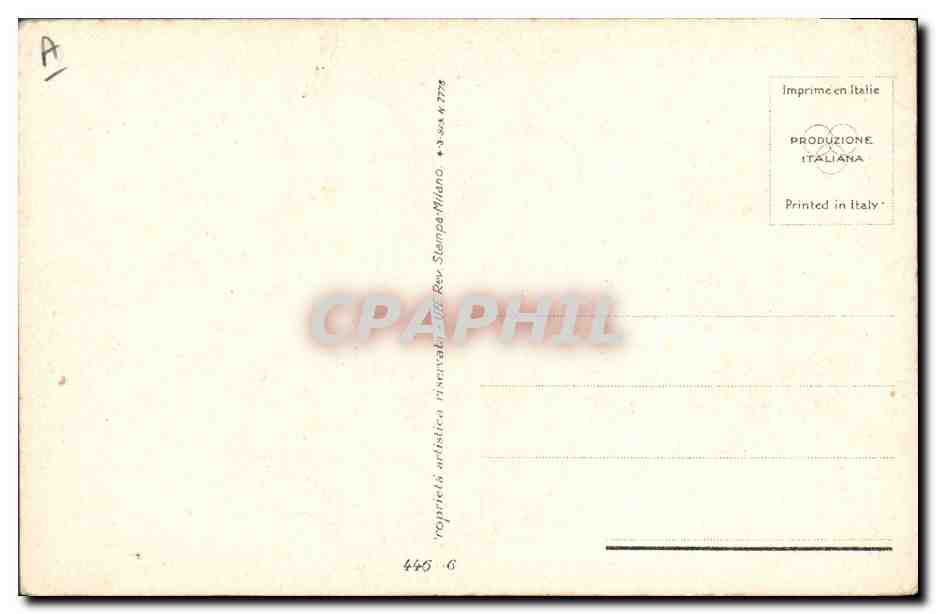 Jeune couple en intérieur — illustration artistique — Rev. Stampa Milano, n° 446 — Rückseite