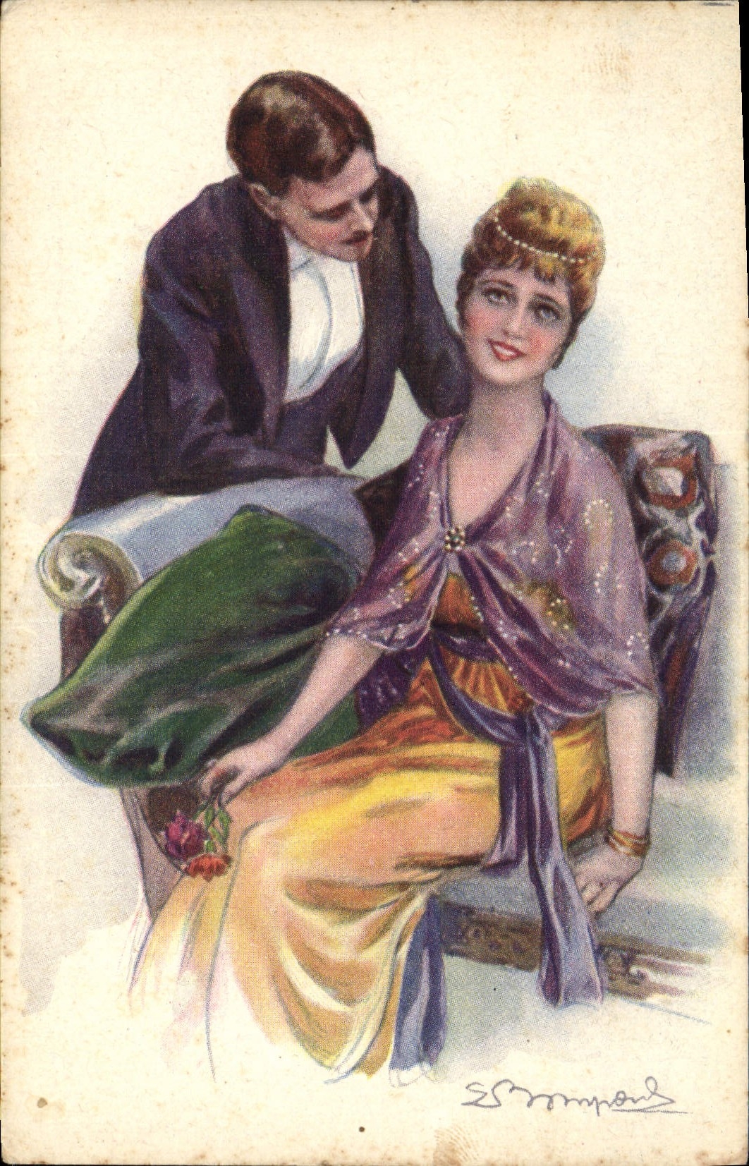 CPA Fantaisie Illustrateur Femme