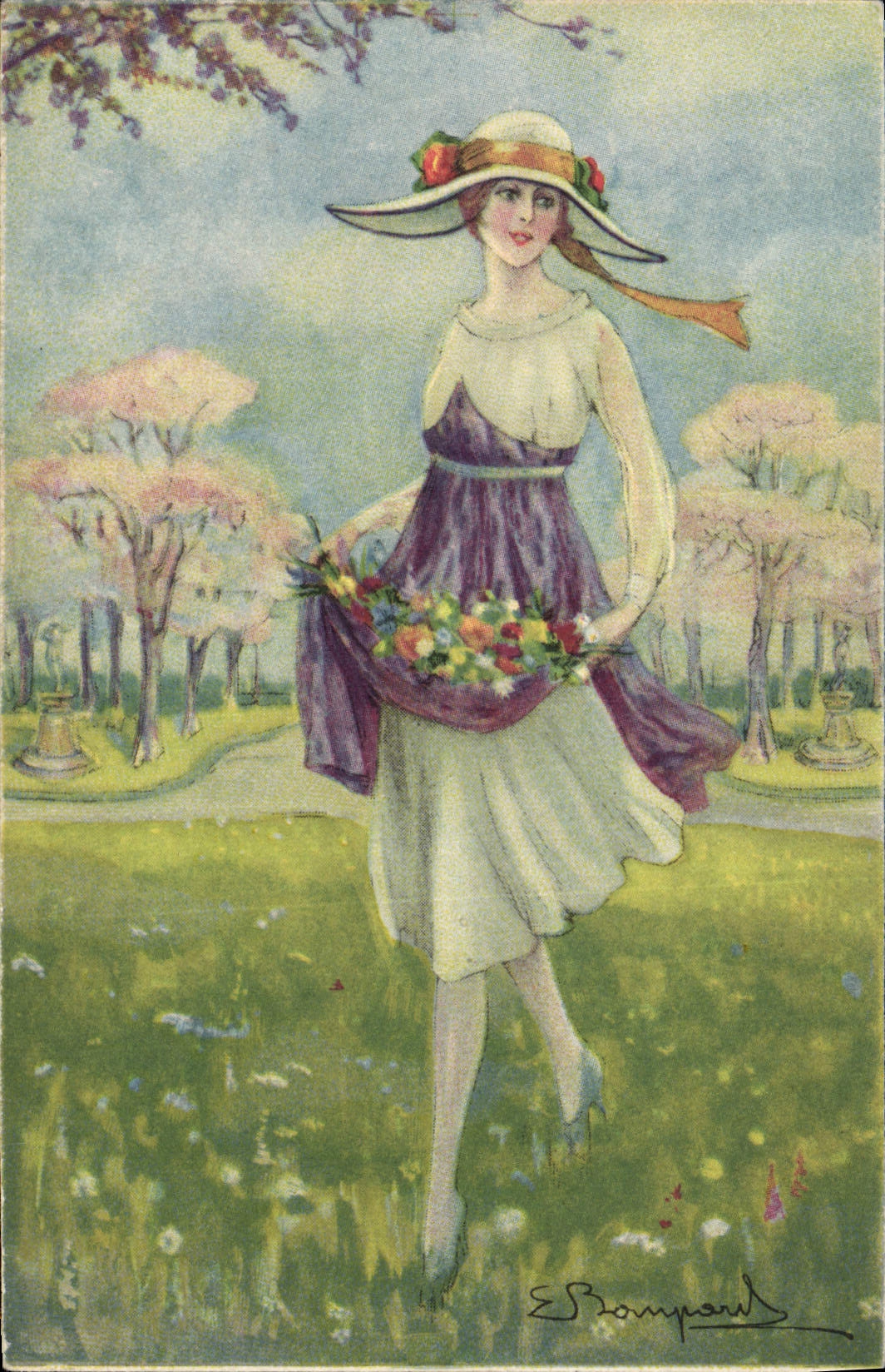 CPA Fantaisie Illustrateur Femme