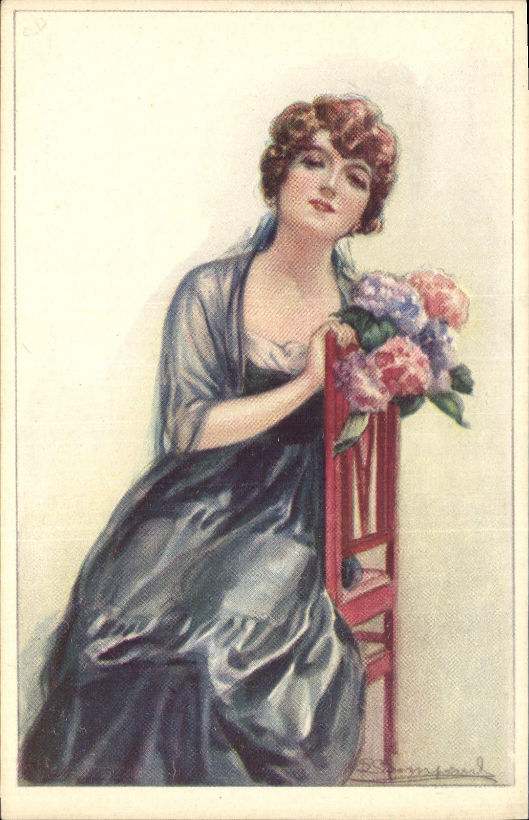 CPA Fantaisie Illustrateur Femme