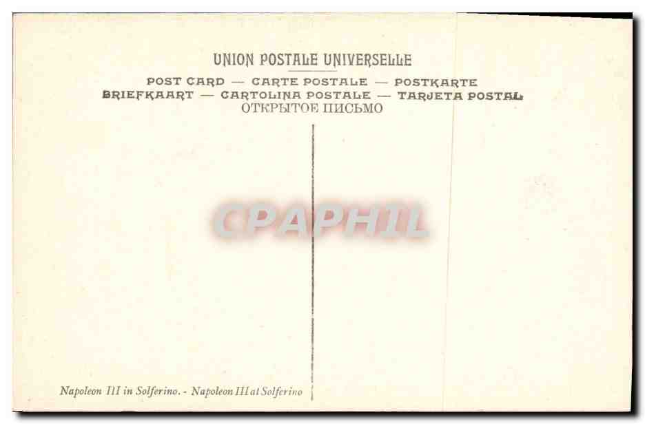 CPA Napoleon III A Solferino Musee du Louvre Paris  — Rückseite