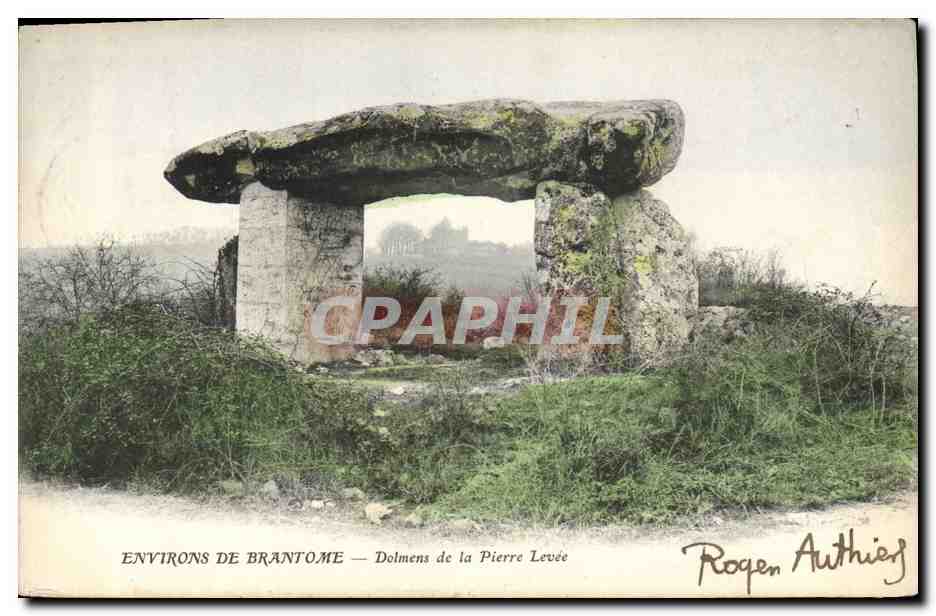CPA Dolmen Menhir Environs de Brantome Dolmens de la pierre levee