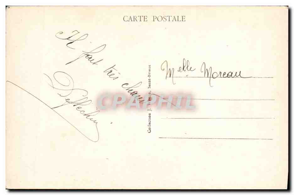 CPA Dolmen Menhir Le Fort Lalatte et l'aiguille de Gargantua — Rückseite