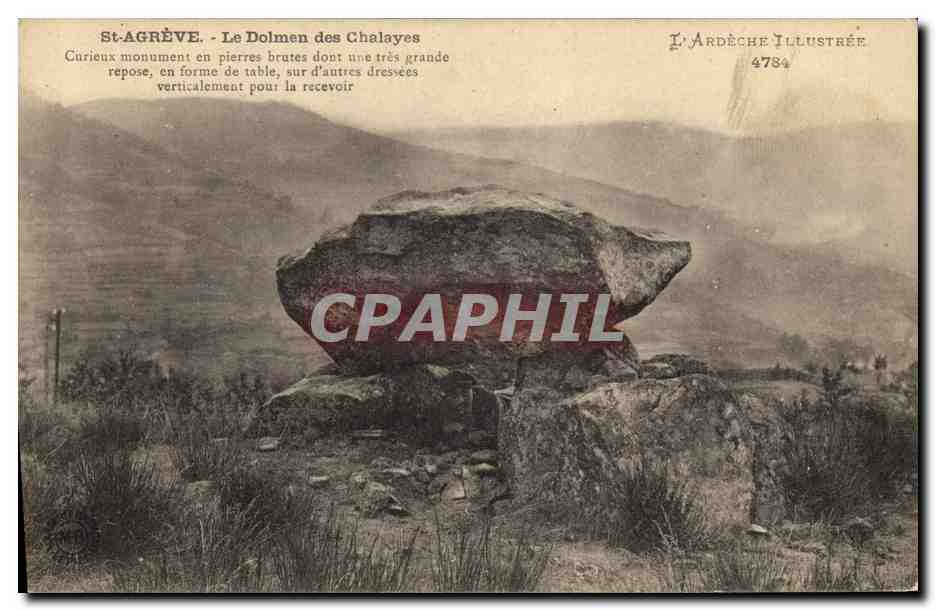 CPA Dolmen Menhir St Agreve le dolmen des Chalayes
