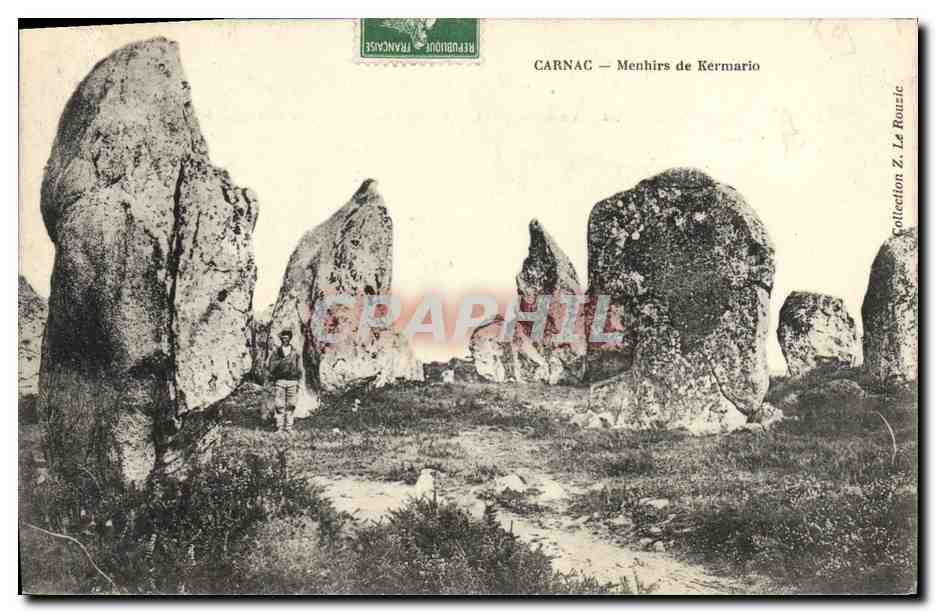 CPA Dolmen Menhir Carnac Menhirs d eKermario