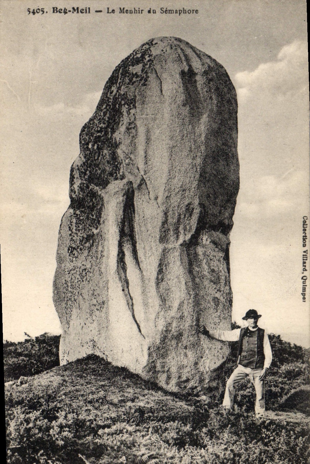 CPA Dolmen Menhir Beg meil le menhir du semaphore 