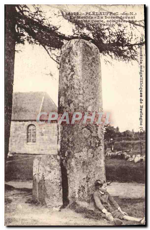 CPA Dolmen Menhir Plelauff 
