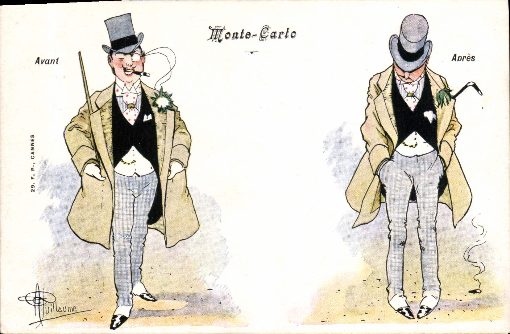 CPA Fantaisie Illustrateur Albert Guillaume Monte Carlo monaco 