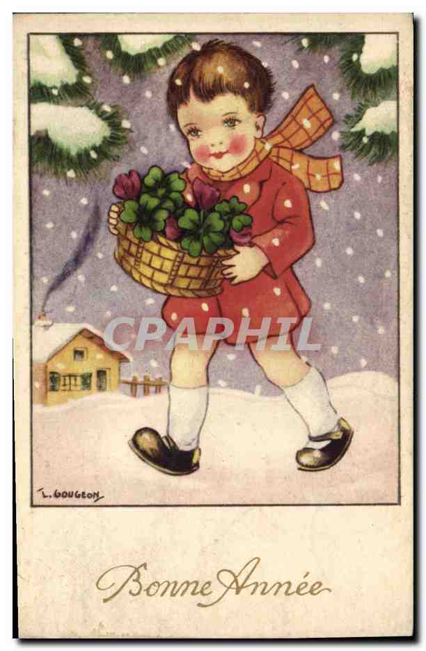 CPA Fantaisie Illustrateur Gougeon Enfant