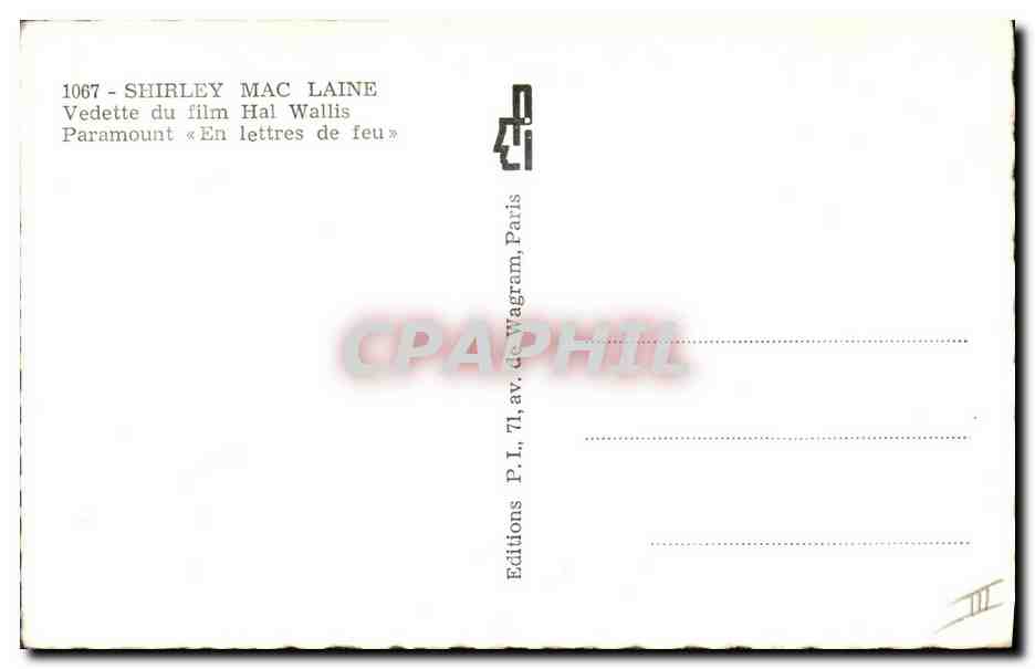 CPM Cinema Shirley Mac laine Film de Hals Wallis En lettres de feu — Rückseite