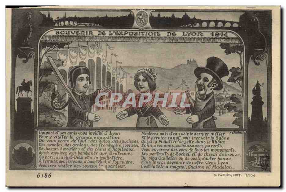 CPA Guignols Guignol Exposition de Lyon 1914