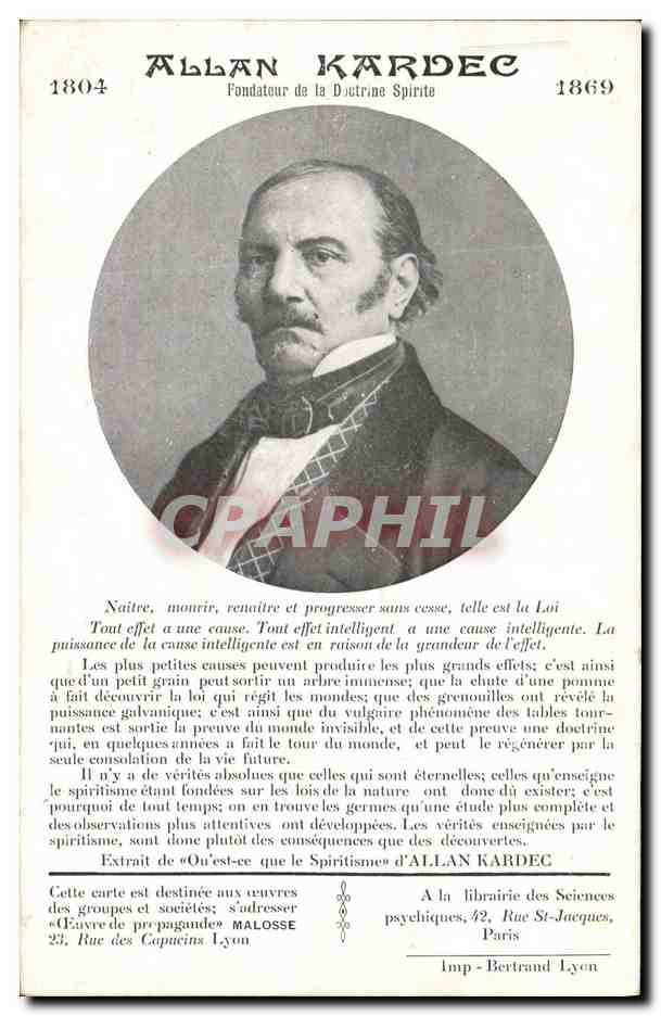 Allan Kardec — Fondateur de la Doctrine Spirite — Librairie des Sciences Psychiques, Paris