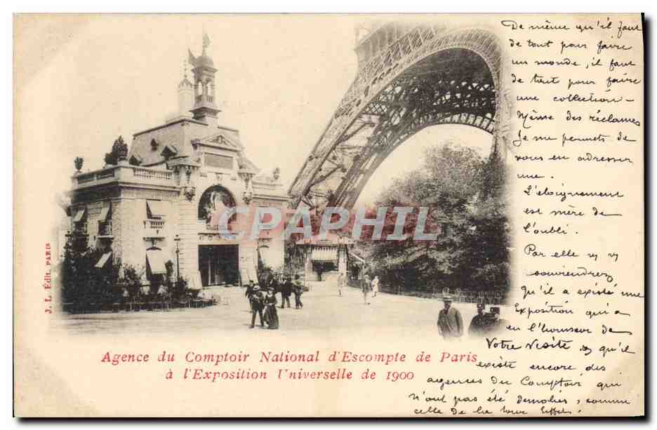 CPA Banque Paris Agence du Comptoir National d'Escompte a l'exposition universelle de 1900