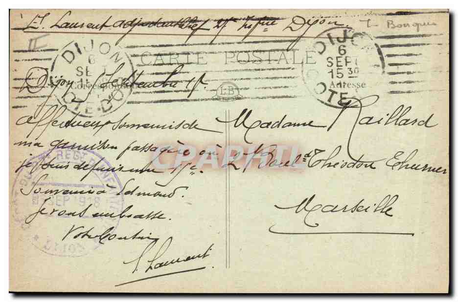 CPA Banque Dijon Porte Guillaume et le Comptoir d'Escompte de Mulhouse  — Verso