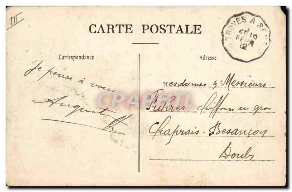 CPA Banque Troyes Le Comptoir d'escompte de Mulhouse  — Rückseite