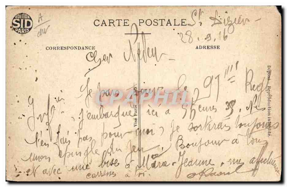 CPA Billet Dix Francs Soldat Militaria Le meilleur remede au cafard — Verso