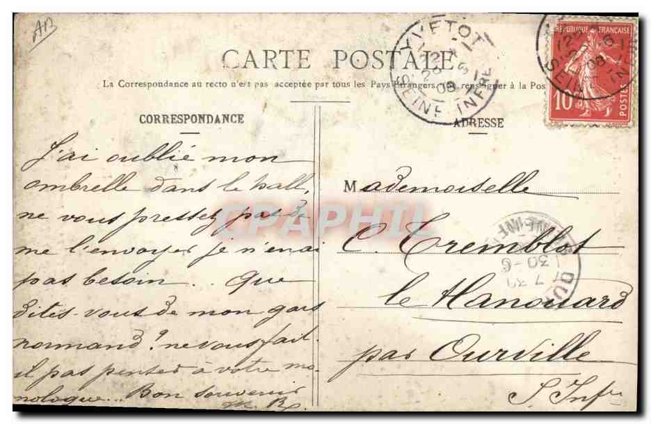 CPA Folklore Normandie  — Verso