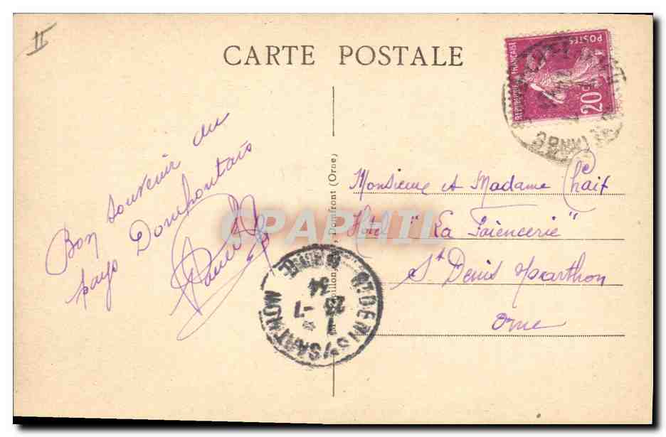 CPA Folklore Normandie Effet du latin et du sel de cuisine sur un jeune Gas Normand — Verso
