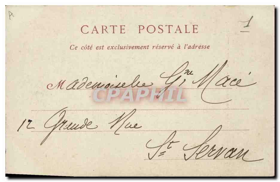 CPA Folklore Saint Vaast La Hougue Ancien costume du Cotentin  — Verso