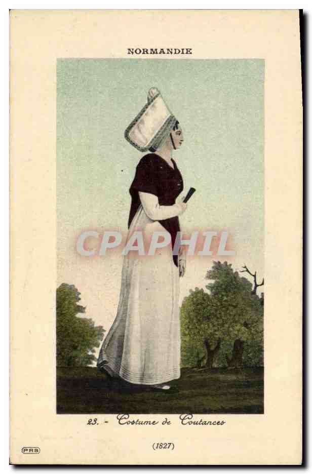 CPA Folklore Normandie Costume de Coutances 