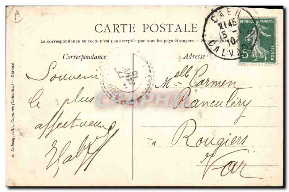 CPA Folklore Normandie Jeune fille au rouet  — Verso