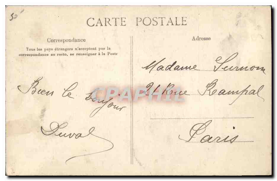 CPA Folklore Normandie Riche paysanne visitant Cherbourg  — Verso