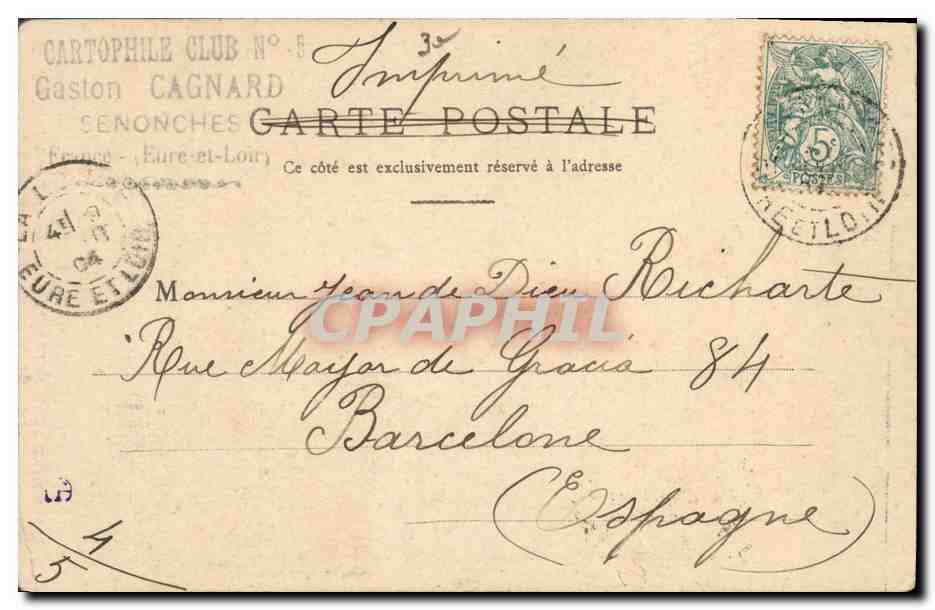 CPA Folklore Normandie Ancienne noce Normande Garcon et demoiselle d'honneur  — Verso