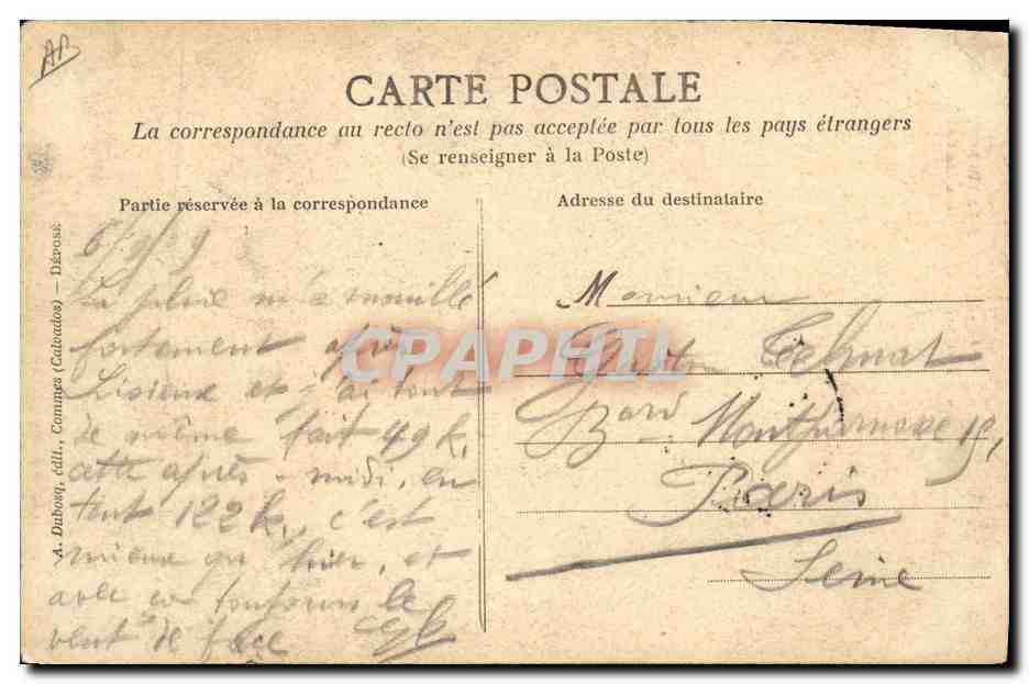 CPA Folklore Normandie Fermiere du Bessin sur sa bidette d'allure Cheval — Verso