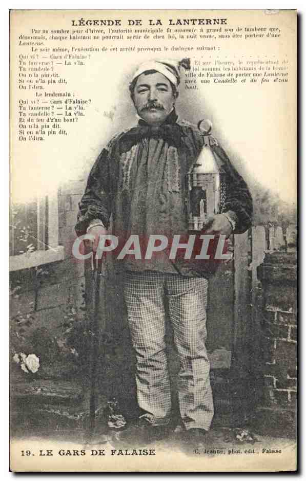 CPA Folklore Normandie Legende de la lanterne Le gars de Falaise 