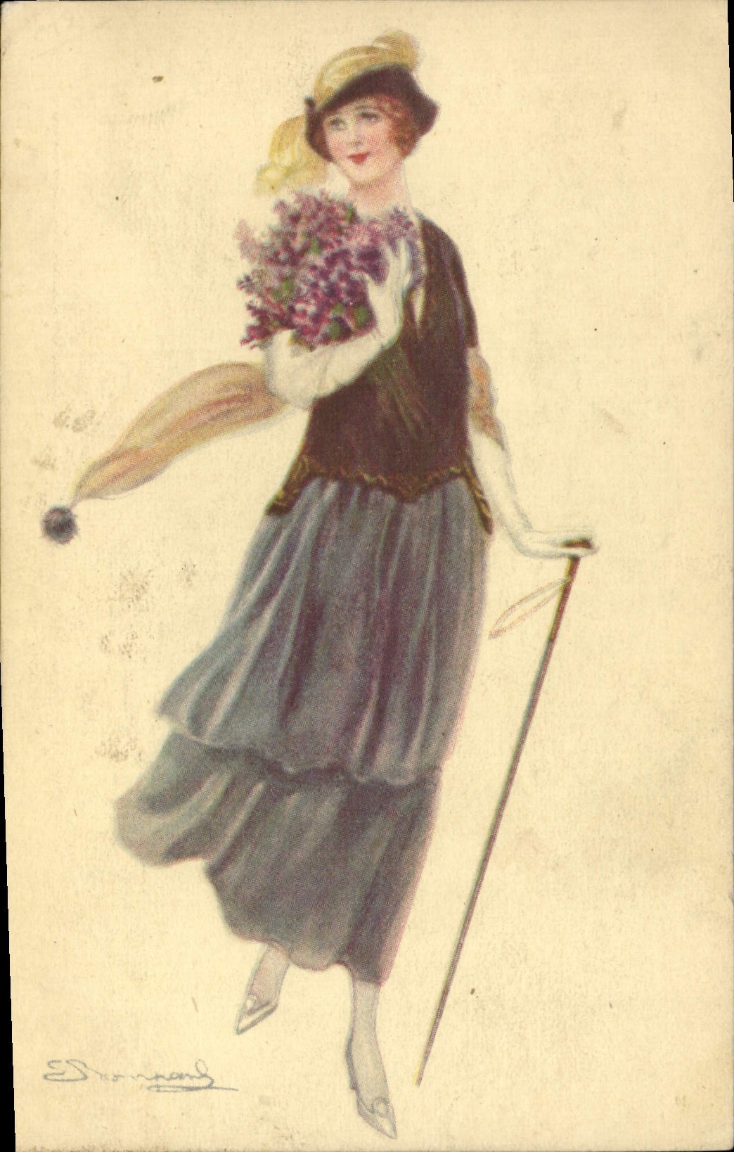CPA Fantaisie Illustrateur Bompard Femme