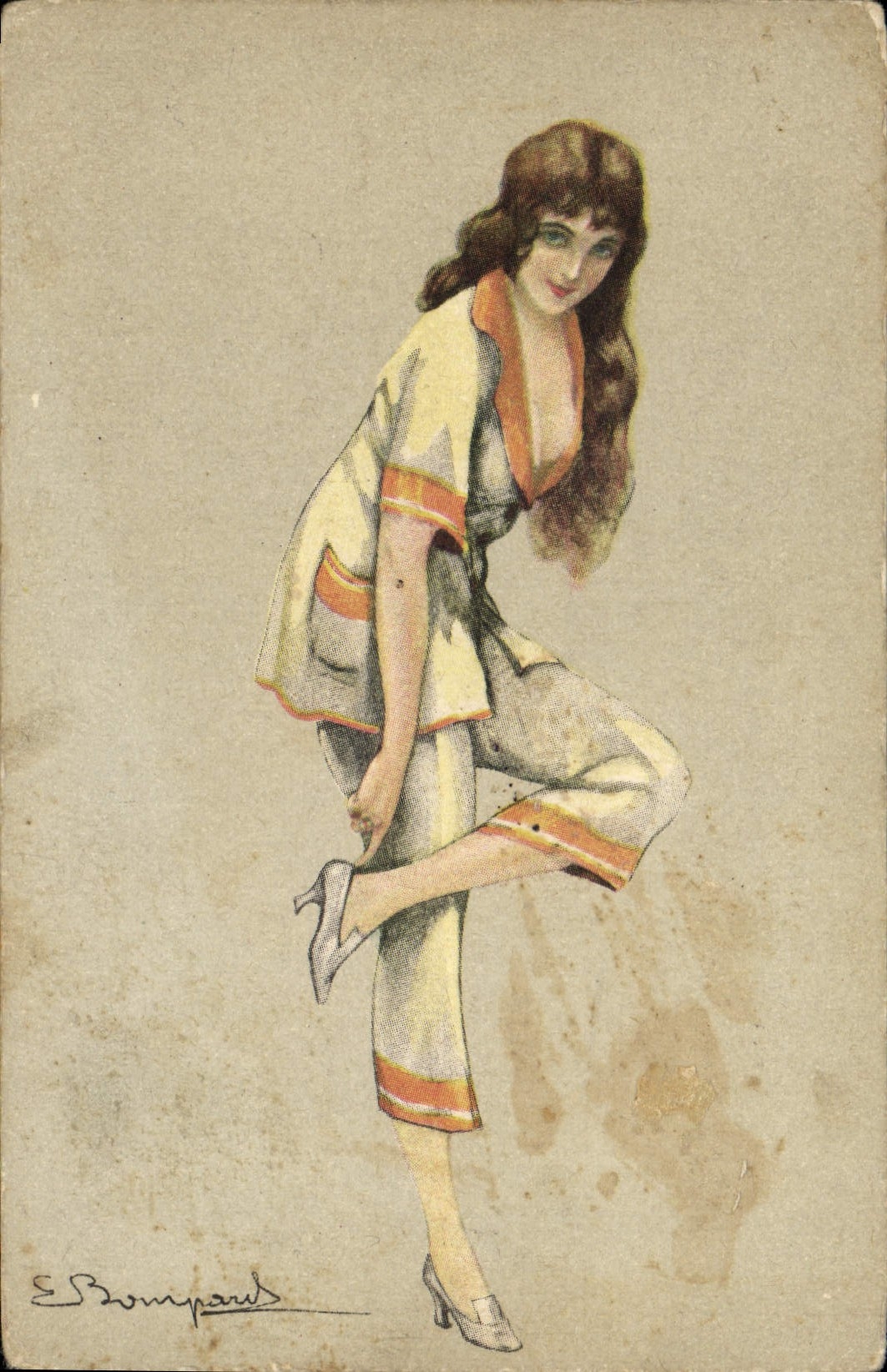 CPA Fantaisie Illustrateur Bompard Femme