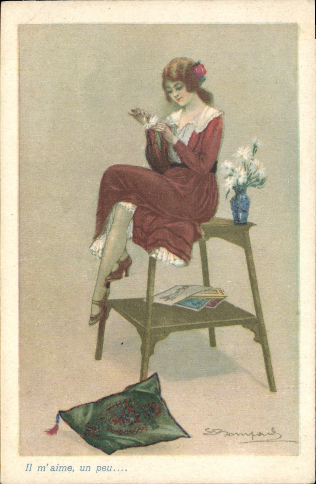 CPA Fantaisie Illustrateur Bompard Femme