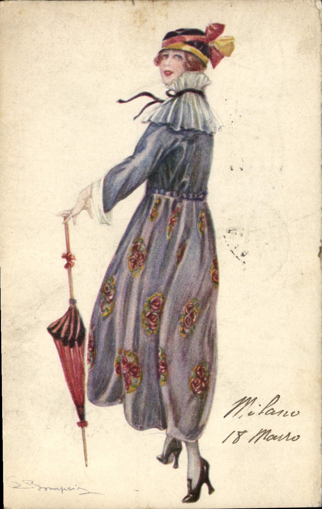 CPA Fantaisie Illustrateur Bompard Femme