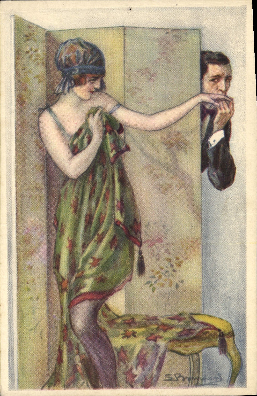 CPA Fantaisie Illustrateur Bompard Femme