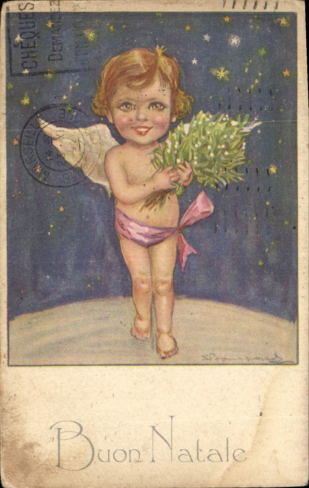 CPA Fantaisie Illustrateur Bompard Enfant Ange