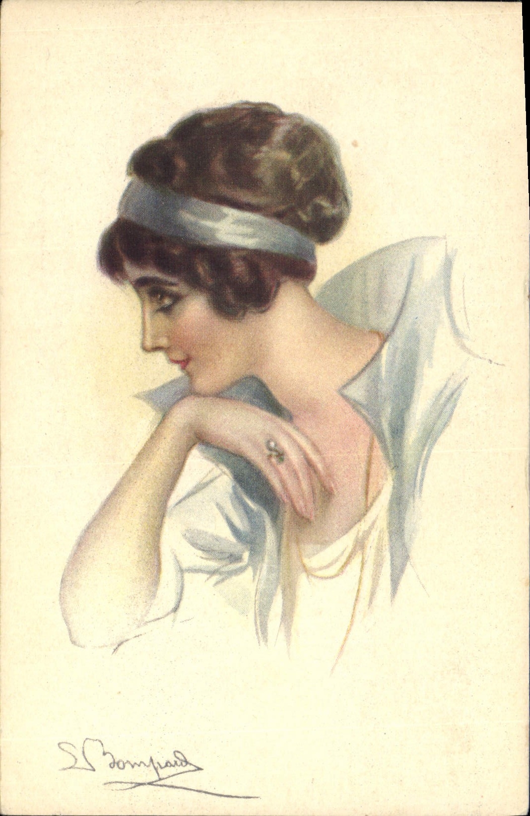 Jeune femme en robe légère — S. Compaid — Production italienne