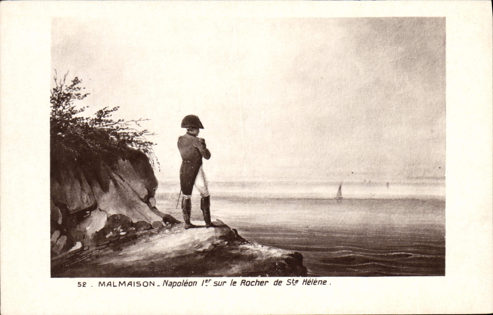 CPA Napoleon 1er sur le rocher de Ste Helene Malmaison