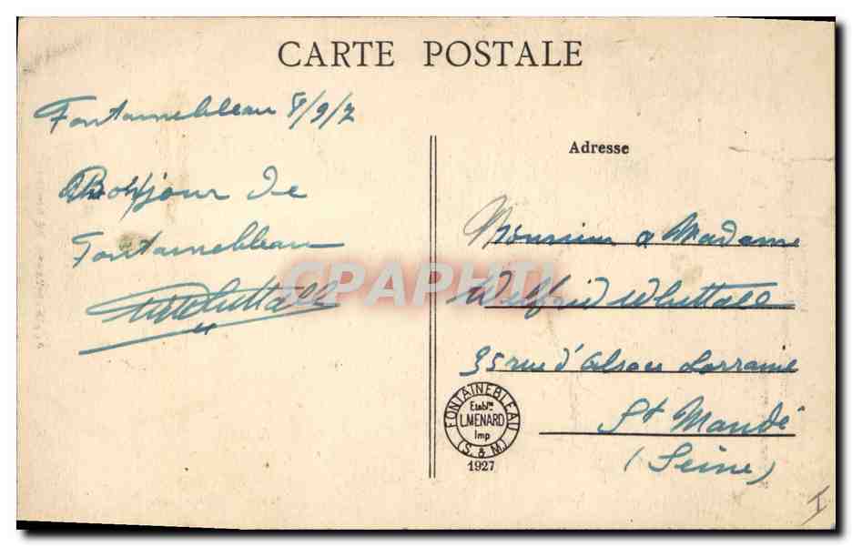 CPA Napoleon 1er Bonaparte Premier Consul Isabey Palais de Fontainebleau — Verso