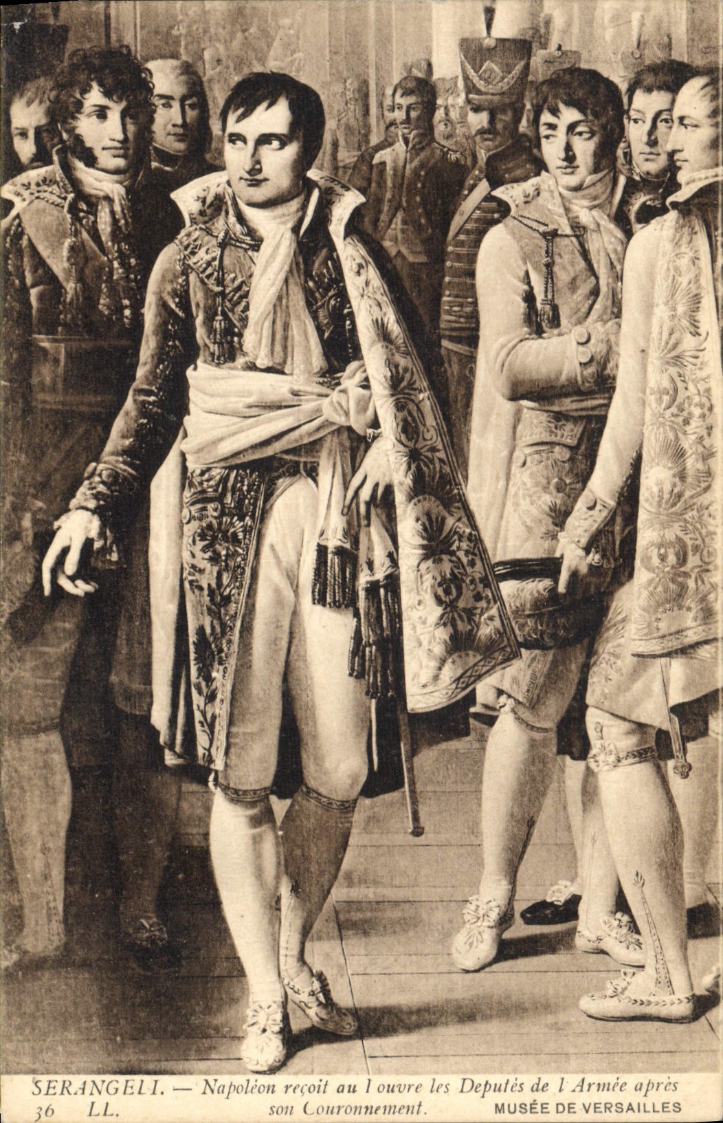 CPA Napoleon 1er recoit au Louvre les deputes de l'armee apres son couronnement Serangeli