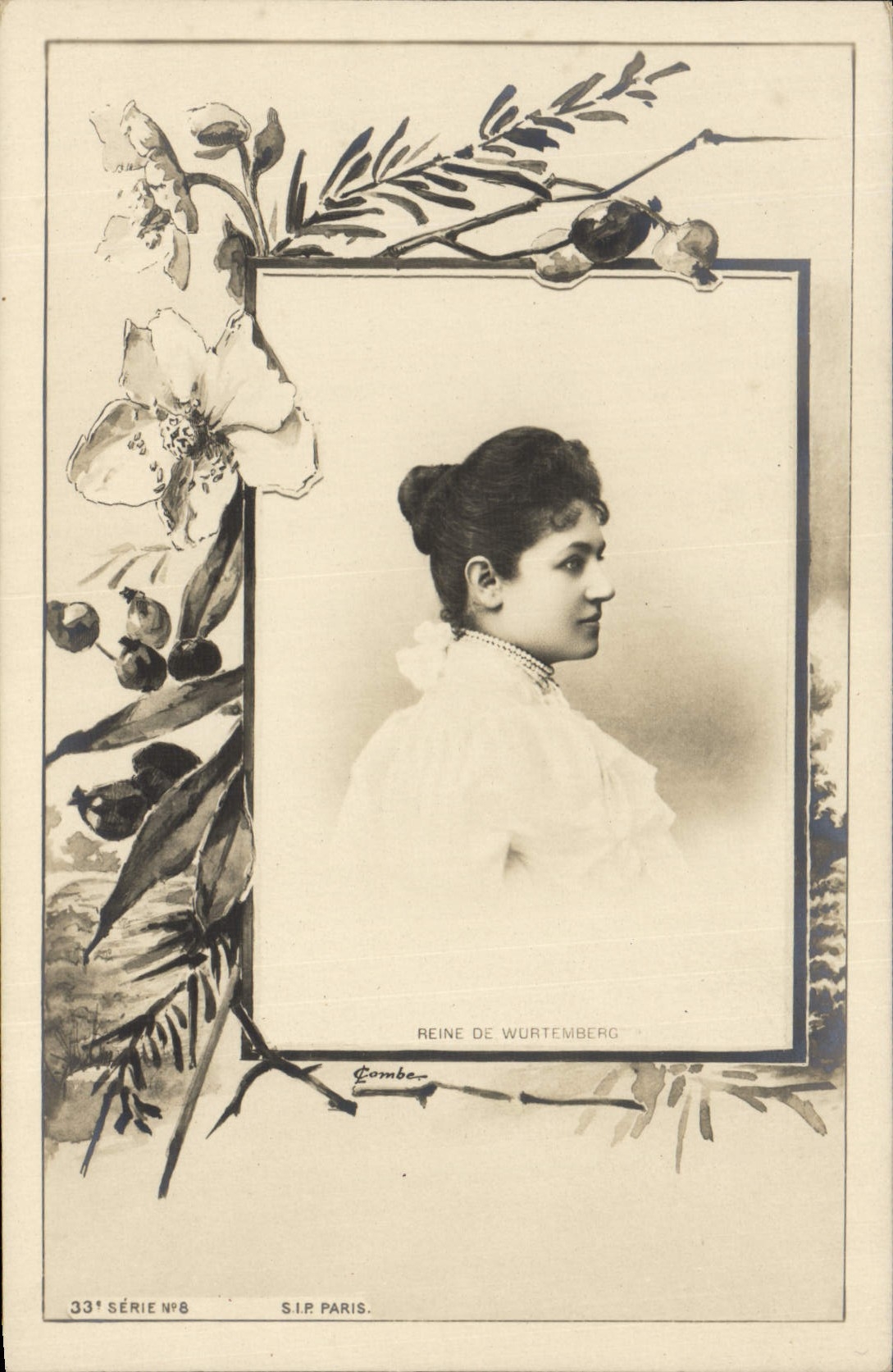 Reine de Wurtemberg — portrait en buste — S.I.P. Paris, 33e série n°8