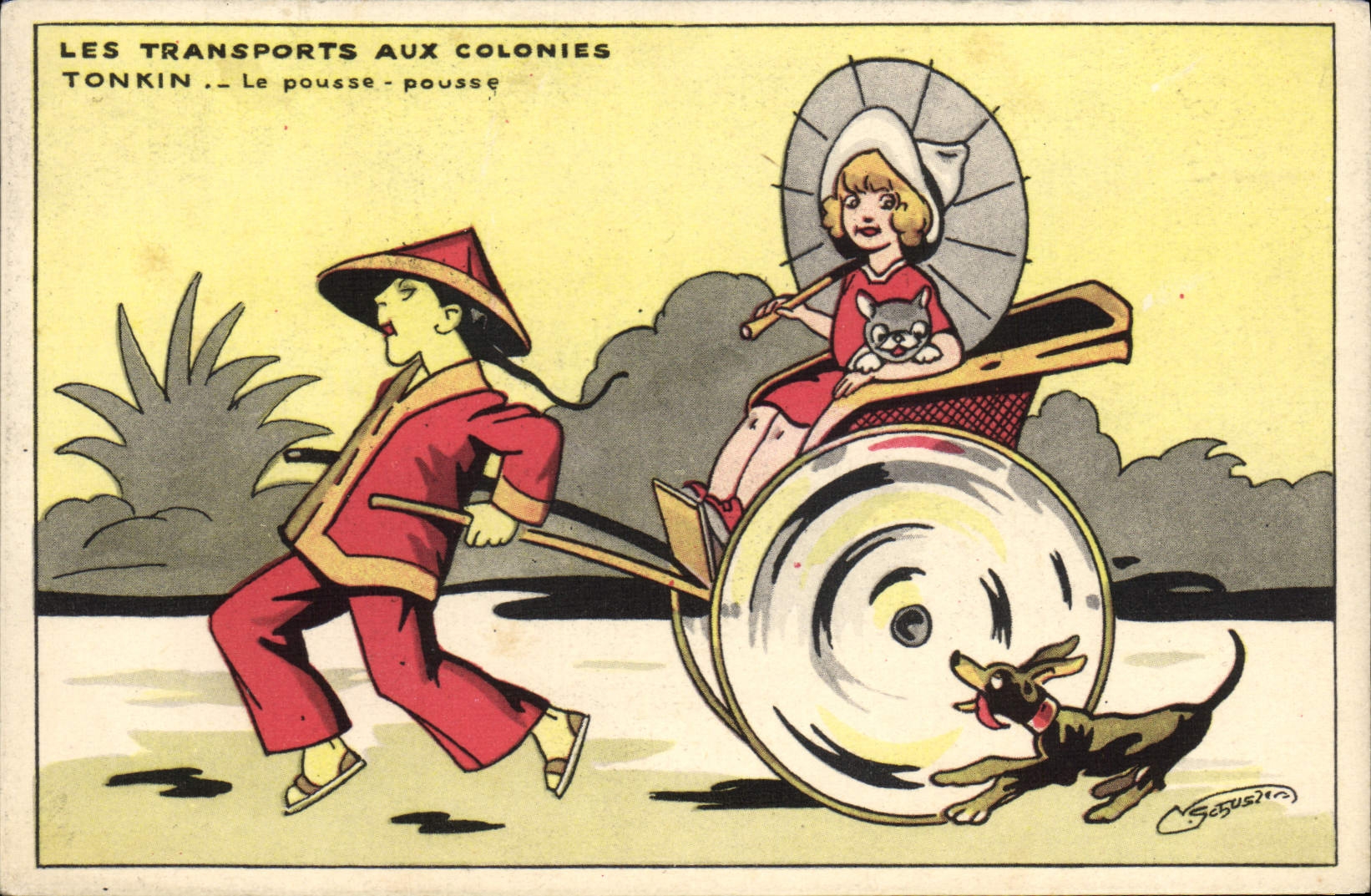 Tonkin — Le pousse-pousse — Société des Cartes Postales de la Samaritaine