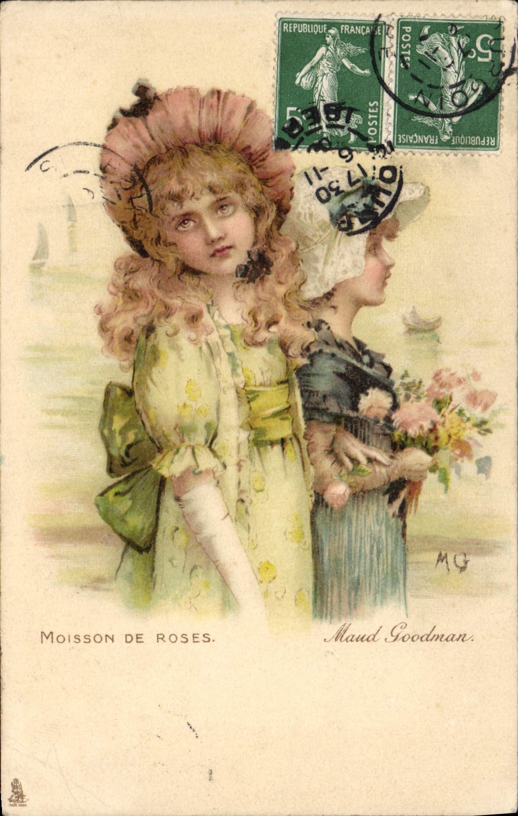 CPA Fantaisie Illustrateur Moisson de roses Maud Goodman