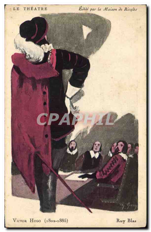 CPA Fantaisie Illustrateur Le Theatre Victor Hugo Ruy Blas 