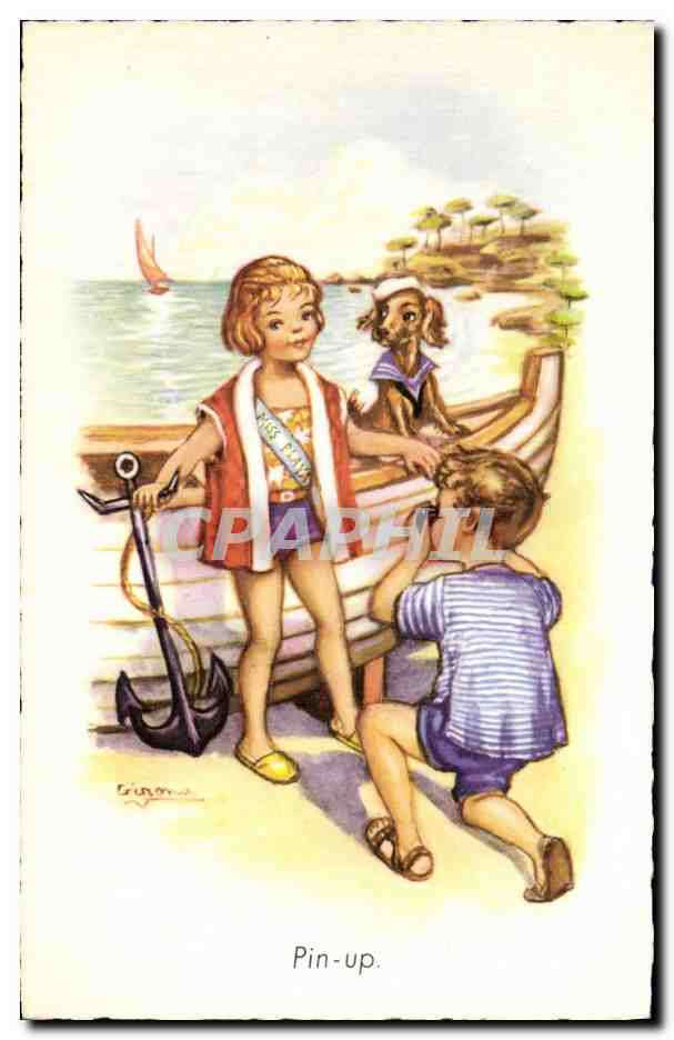 CPA Fantaisie Illustrateur Enfants Pin Up
