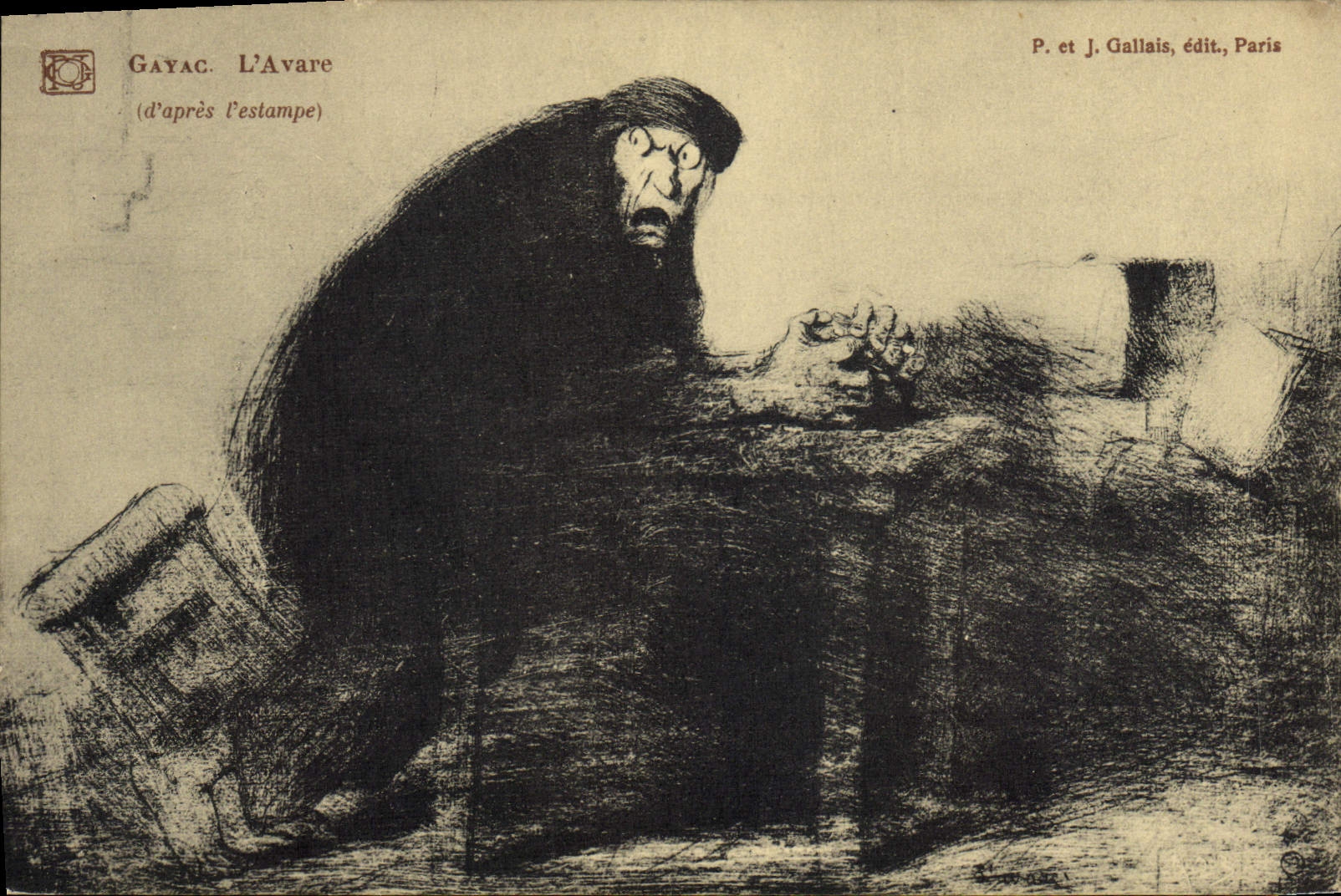 L'Avare — dessin de Gayac — P. et J. Gallais, édit., Paris