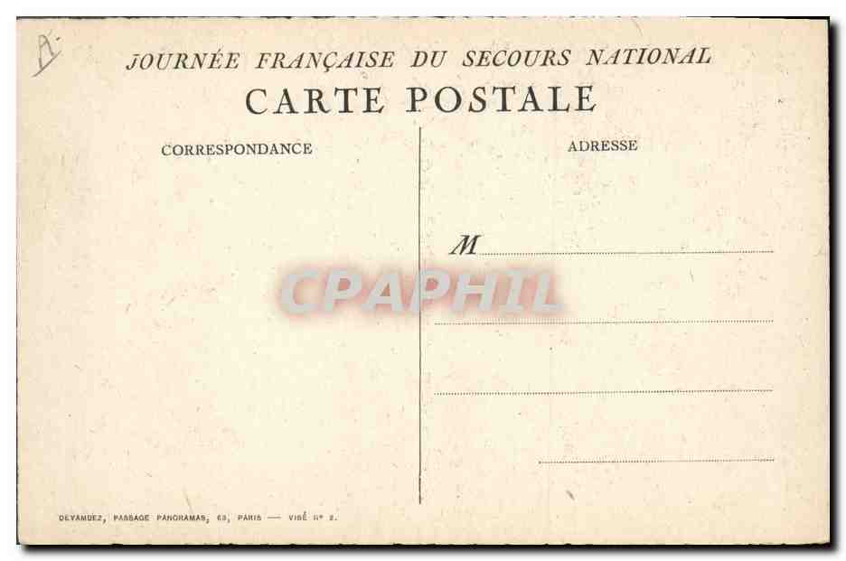 CPA Fantaisie Illustrateur Secours National Militaria — Rückseite